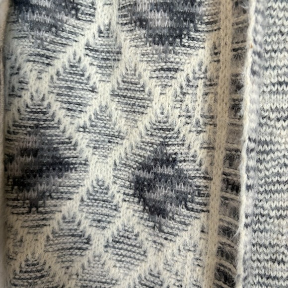 Rebecca Elliot Womens Hooded Open Cardigan Sweater Small Geometric Fuzzy Stretch - Picture 3 of 9